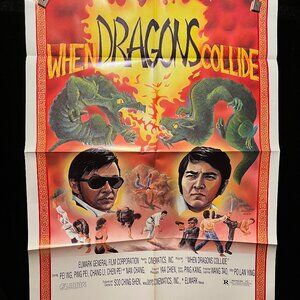 When Dragons Collide 1983 One Sheet Movie Poster Martial Arts Kung Fu Karate